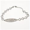 Image 2 : SILVER CUBIC ZIRCONIA (9.39GM, 7.5")  BRACELET [FW90]