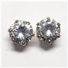 Image 1 : 10 AND 14K YELLOW GOLD CUBIC ZIRCONIA (5MM~) SILICONE STUD BACK EARRINGS [FW90]