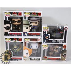 LOT OF 6 ASSORTED FUNKO POP VINYL FIGURES.