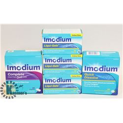LOT OF IMODIUM LIQUID-GELS FOR DIARRHEA RELIEF