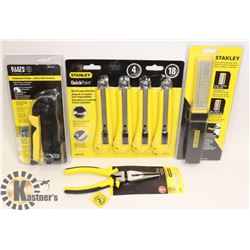 FLAT OF SEALED ITEMS 3 STANLEY TOOLS