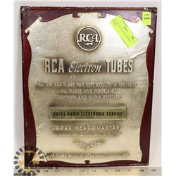 VINTAGE "RCA" METAL BUSINESS PLAQUE