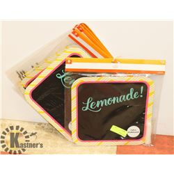 LOT OF PAPER CHALK BOARDS W/ CHALK STICK