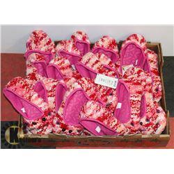 LOT OF L/G PINK ROSE SLIP ONS.