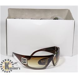 BOX OF TRANSPARENT DARK BROWN CHANEL STYLED