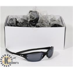 BOX OF MATTE BLACK OAKLEY STYLE SUNGLASSES