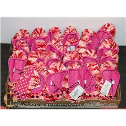 LOT OF LARGE PINK/ROSE SLIP ONS.