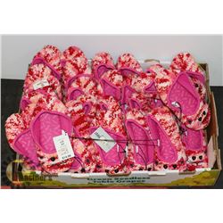 LOT OF LARGE PINK/ROSE SLIP ONS.