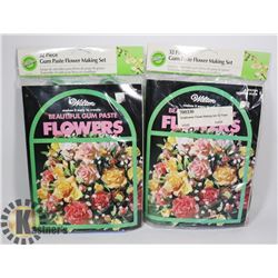LOT OF 2 WILTON FLORAL COLLECTION 32-PIECE GUM PASTE MAKING SET