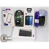 Image 1 : FLAT OF USED GALAXY S9 MILITARY GRADE CASE, AMP ENERGY UNIVERSAL AC/DC CONVERTER AND MORE