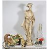 Image 1 : FLAT OF ORNAMENTAL STATUES, BRASS EAGLE FIGURE AND