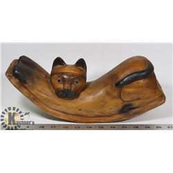 LARGE ROCKING WOOD CAT.