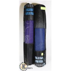 LOT OF 2 NORTH 49 YOGA MATS (IN BLUE AND PURPLE)