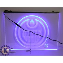 12"X16" LIGHTED NEON LED SIGN "BLUE" EDMONTON OILERS LOGO.