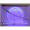 Image 1 : 12"X16" LIGHTED NEON LED SIGN "BLUE" EDMONTON OILERS LOGO.