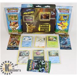 LOT OF NEW SEALED POKÉMON THEME DECKS, DETECTIVE PIKACHU SET AND BOOSTERS.