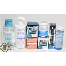 BAG OF MARCELLE CLEANSERS, REMOVERS AND CREAM.