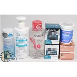 BAG OF MARCELLE CLEANSERS, REMOVERS AND CREAM.