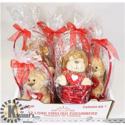 LOT OF VALENTINES ANIMAL PLUSHIE GIFTS.