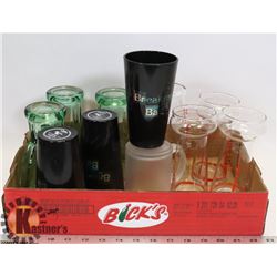LOT OF MISCELLANEOUS GLASSES:  COKE, PEPSI, BREAKING BAD, MONOPOLY, ETC.