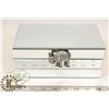 Image 1 : AMERICAN ATELIER MIRRORED JEWELLERY BOX WITH BEJEWELLED ELEPHANT CLASP.