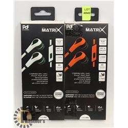 LOT OF 2 MATRIX EARPHONES WITH MIC & ON/OFF BUTTON