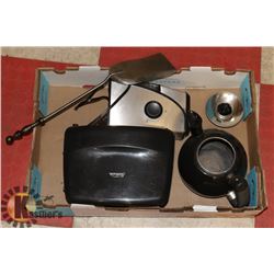 SUNBEAM TOASTER, BLACK & DECKER COFFEE GRINDER AND STOVE TOP WHISTLING TEA KETTLE