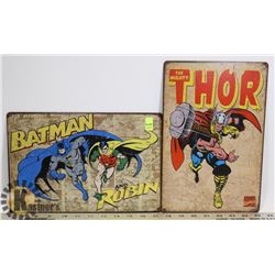 BATMAN AND ROBBIN , AND THOR METAL SIGNS