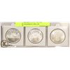 Image 1 : 1963/64/65 LOT OF 3 SILVER CANADIAN $1 DOLLAR COINS.