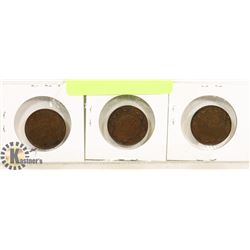 LOT OF 3 CANADA  KING GEORGE V ONE CENT COINS 2- 1919 AND 1920.