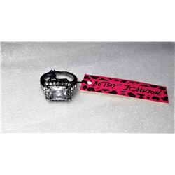 7)  BETSEY JOHNSON BLACK GOLD PLATED