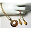 Image 1 : 15)  GOLD TONE WITH CHAMPAGNE COLORED