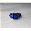 Image 1 : 6)  LAB CREATED BLUE SAPPHIRE AND 10K