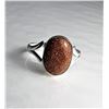 Image 2 : 4)   SILVER TONE OVAL SUNSTONE