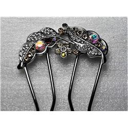 10)  VINTAGE RHINESTONE ENCRUSTED HAIR