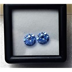 11)  LOT OF 2 MATCHED ROUND OCEAN BLUE