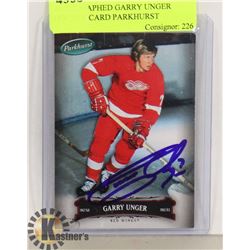 AUTOGRAPHED GARRY UNGER HOCKEY CARD PARKHURST