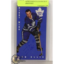 AUTOGRAPHED RON ELLIS HOCKEY CARD-PARKHURST