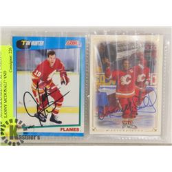 AUTOGRAPHED HOCKEY CARDS OF LANNY MCDONALD AND