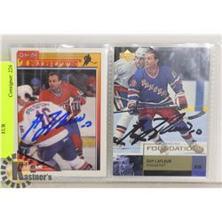 AUTOGRAPHED HOCKEY CARDS OF GUY LAFLEUR