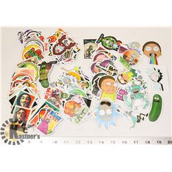 BAG OF ASSORTED RICK AND MORTY STICKERS AND