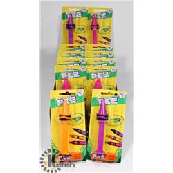 CASE OF 12 CRAYOLA PEZ DISPENSERS W/PEZ