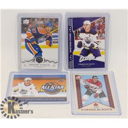 LOT OF 4 CONNOR MCDAVID HOCKEY CARDS.