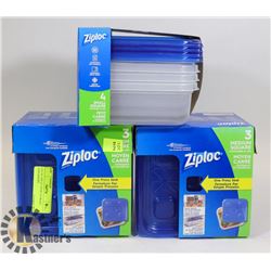 LOT OF ZIPLOC FOOD STORAGE CONTAINERS