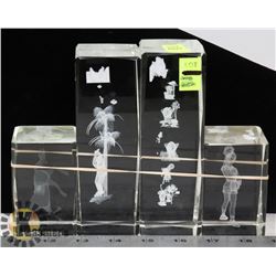 LOT OF 4 CRYSTAL DISPLAYS.