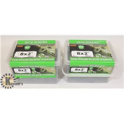 NEW 8 BY 2” DURA-GRIP DECK SCREWS. 1000 IN TOTAL.