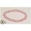 Image 1 : #80-PINK ROSE QUARTZ BEAD BRACELET 8mm/7.5"