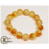 Image 1 : #76-YELLOW JADE BEAD BRACELET 13mm/7.5"