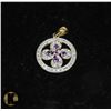 Image 1 : #31-AMETHYST & CZ PENDANT
