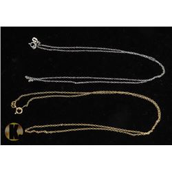 #9-STERLING SILVER NECKLACE 2PCS 18"